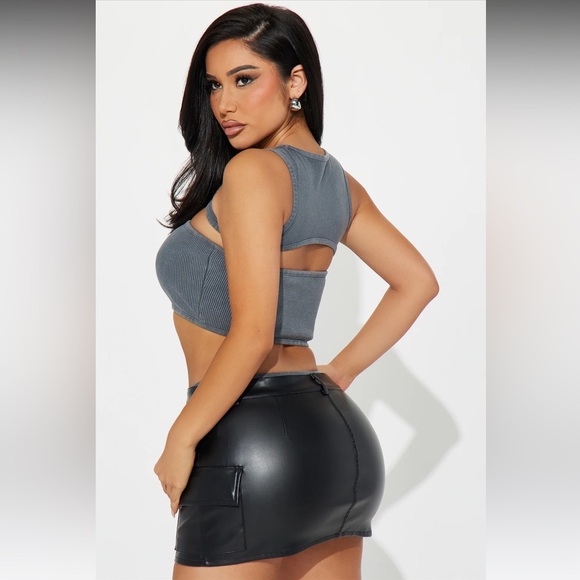 Kamille Washed Cut Out Bodysuit | Charcoal | NEW/NWT!!🖤🔥🖤🔥 - Picture 3 of 9